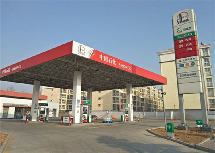 天津加油站钢结构网架案例2
